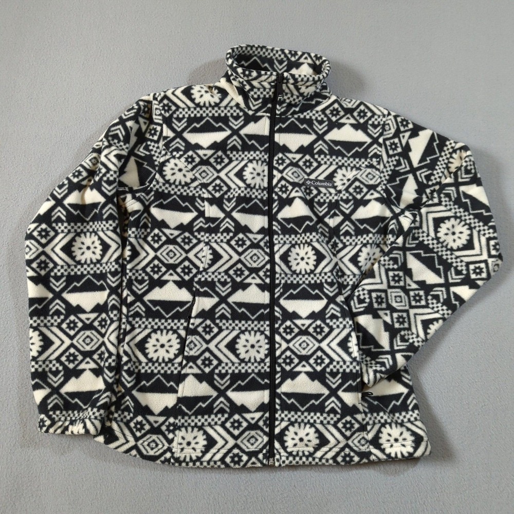 Columbia Fleece Benton Springs Jacket Women's Size‎ M Geometric Print Full Zip